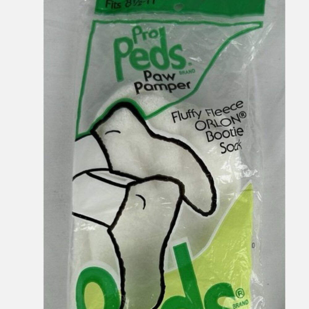 NEW Vintage Pro Peds Paw Pamper Bootie Socks Ankle Footie White USA